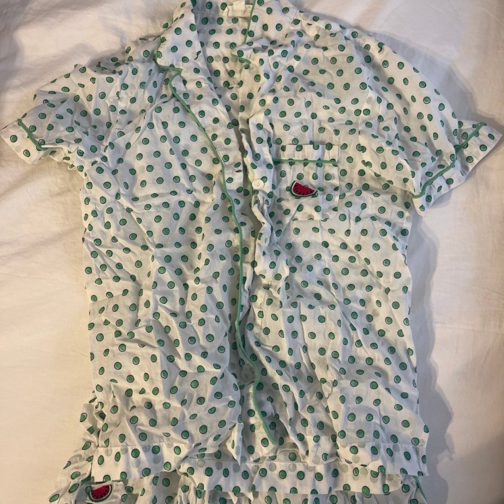 Roller Rabbit Green and White Patterned Pajama Set - Picture 5 of 5